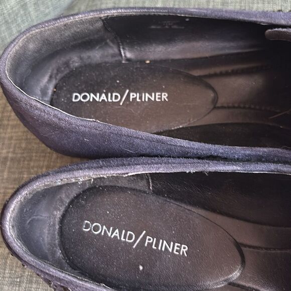 Donald J. Pliner Women’s crystal Black Studded blue suede Loafers shoes size 11 - Picture 7 of 12